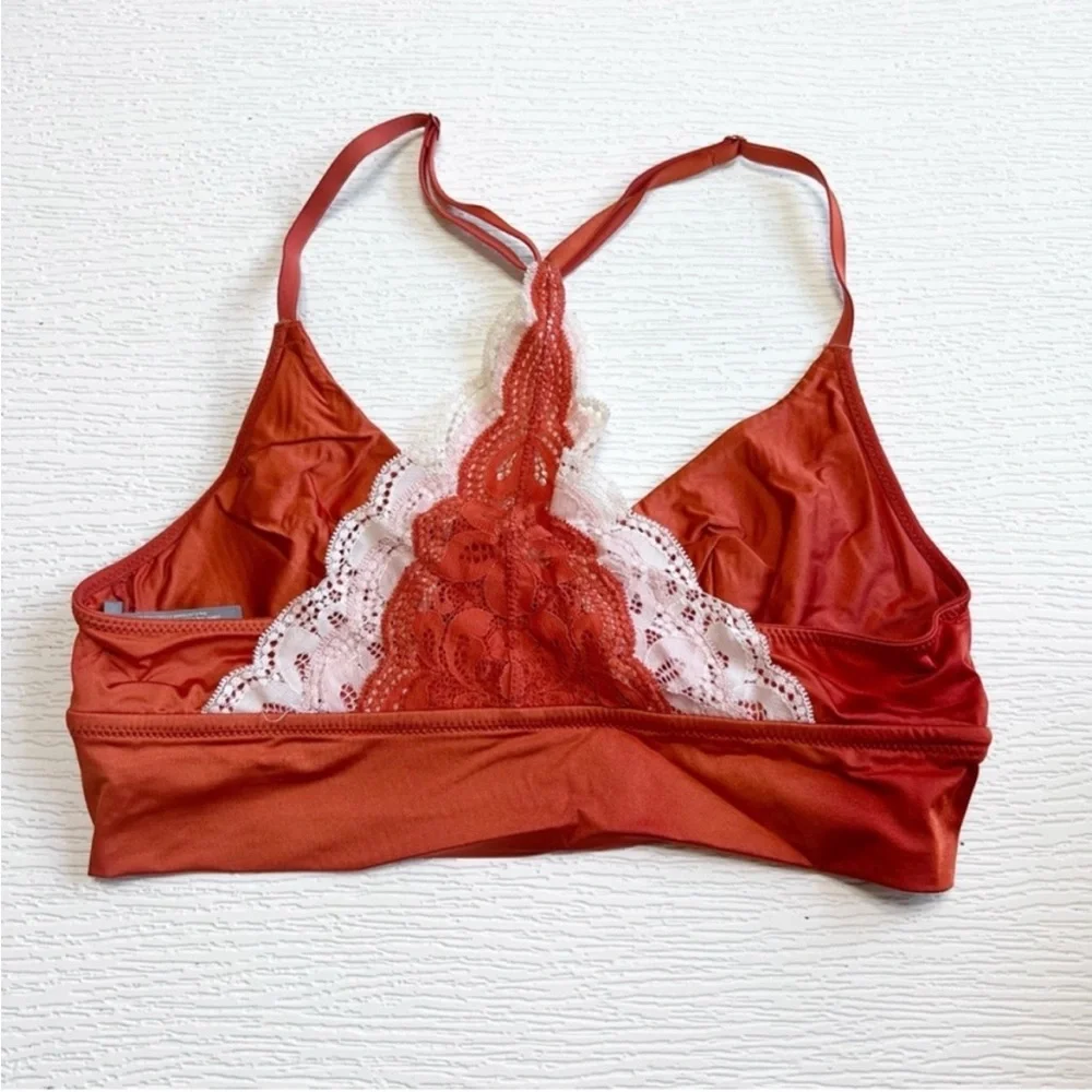 Aerie Orange Green Silky White Lace Bralette Bundle Small - Picture 3 of 7
